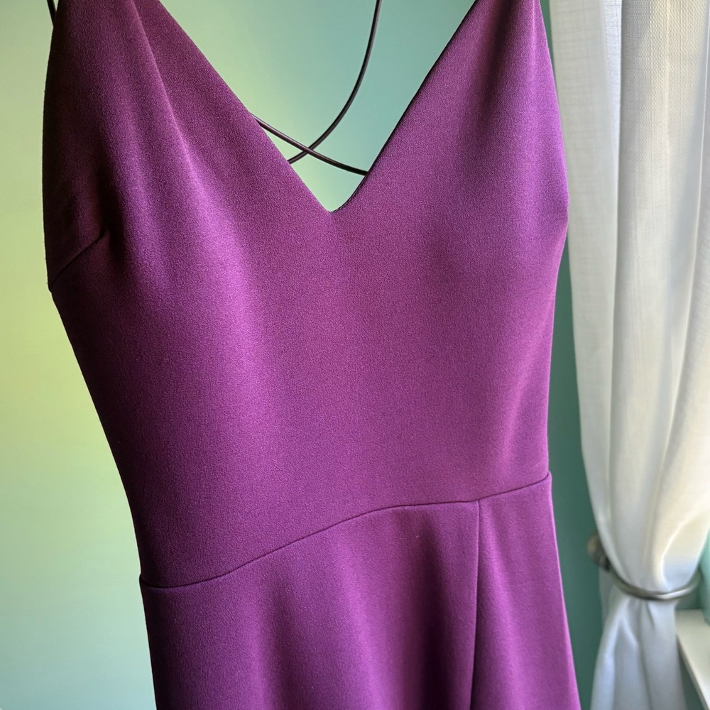 Purple plum slit prom dress